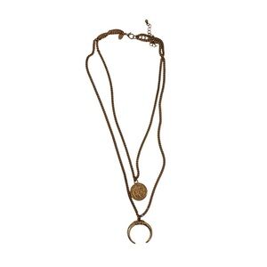Chic Gold Double Pendant Necklace